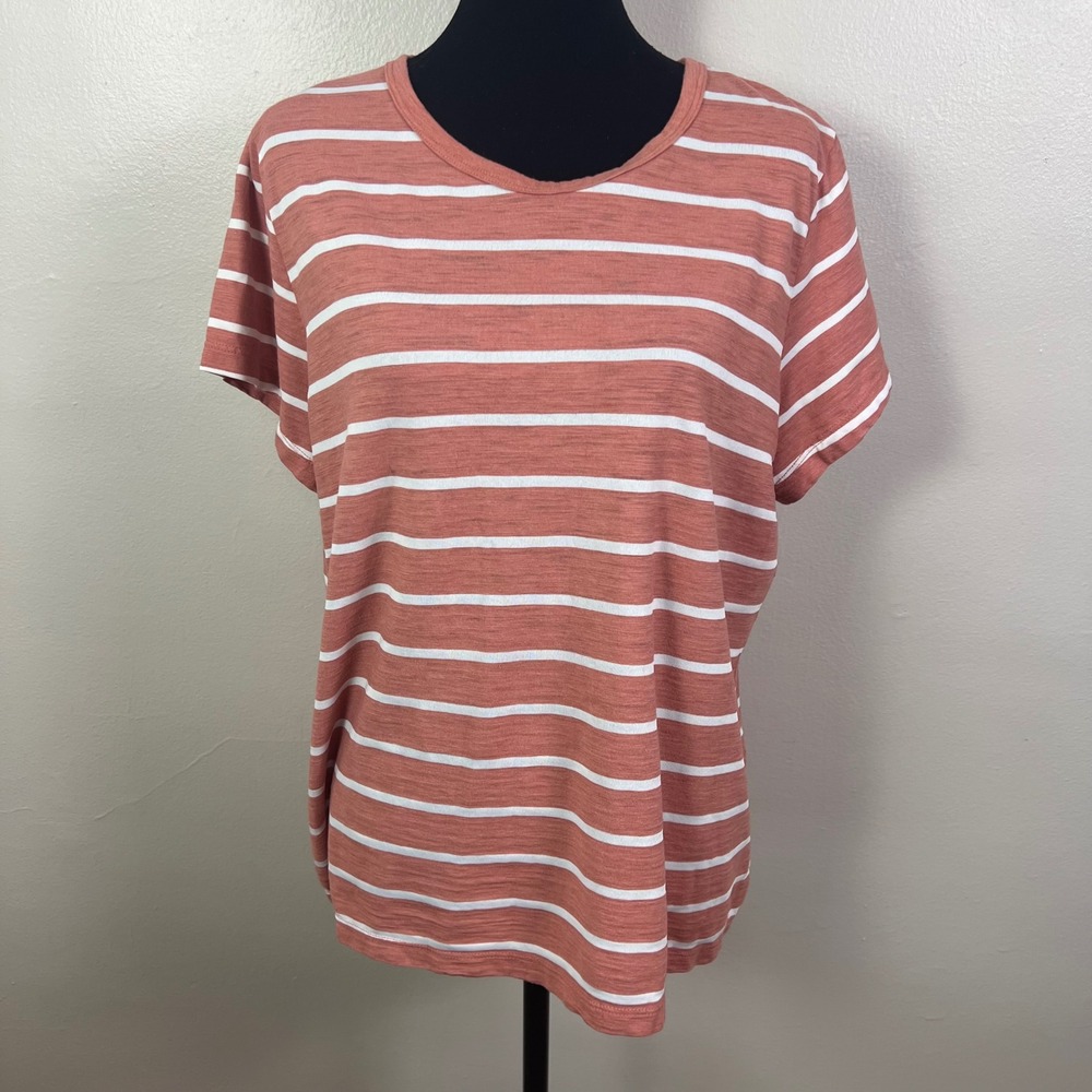 Time and Tru Striped T-Shirt Short Sleeve Casual Top XXL (20)